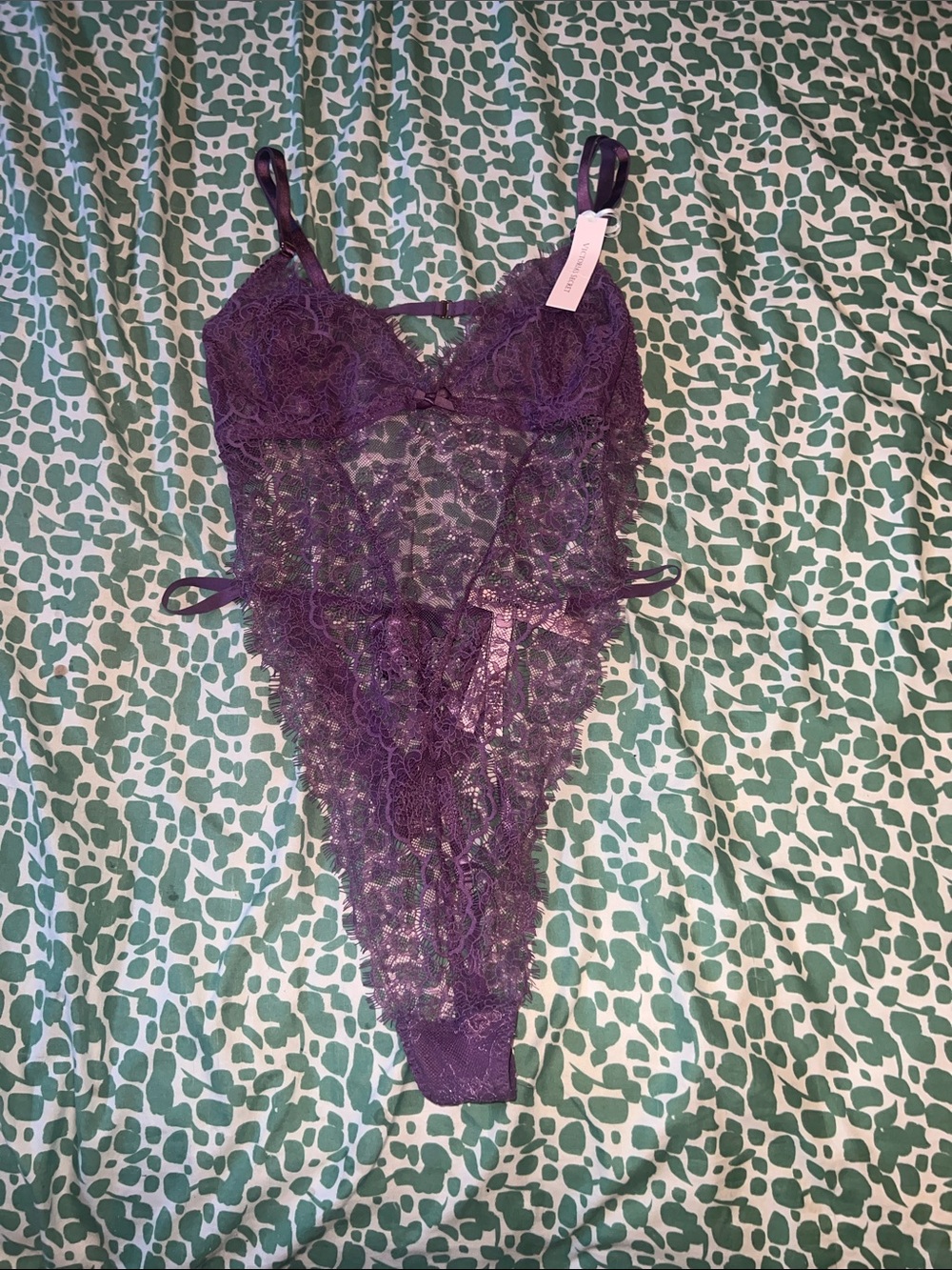 Victoria's Secret Purple Lace Teddy Bodysuit